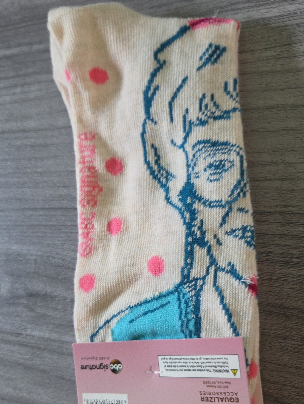 Golden Girls Sophia Socks Pink Polka Dot Blue Cream New W Tags Sz 9-13 TV Sitcom